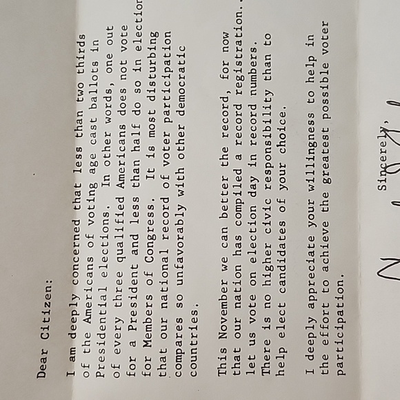 1964 Typed Dear Citizen Letter From The White House Signed By Lyndon B Johnson - Picture 6 of 12